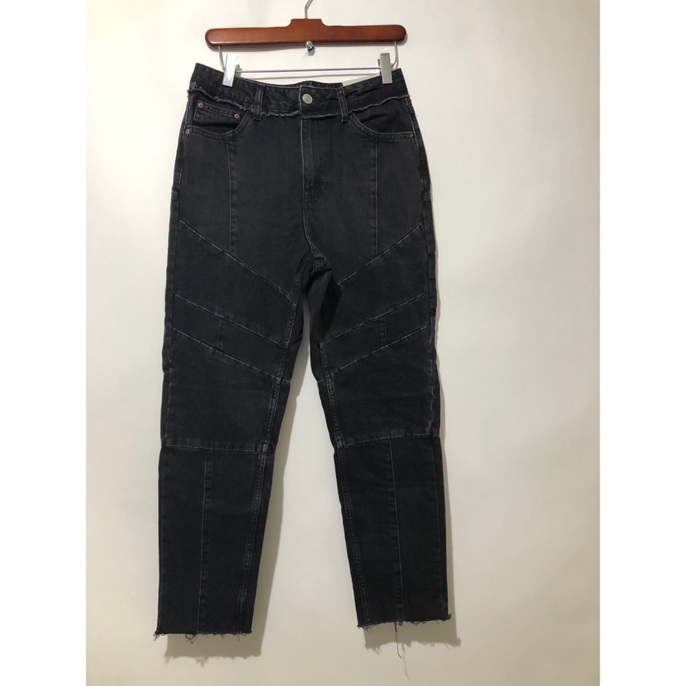 Topshop Black & Gray Size 6 Mom Moto Jeans